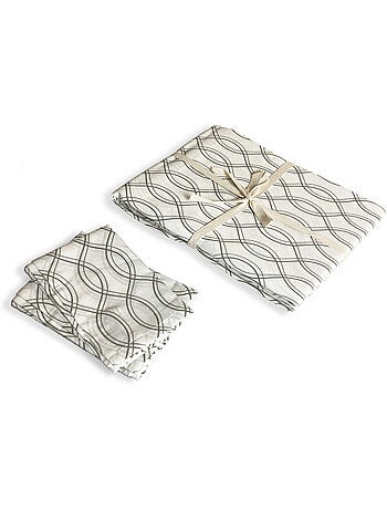 Mantel cuadrado estampado geométrico repelente al agua 140 x 140 cm - Future Home