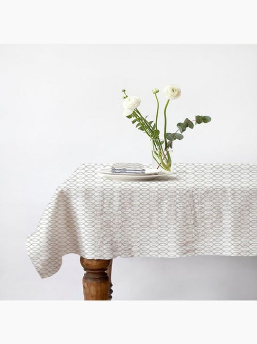 Mantel cuadrado estampado geométrico repelente al agua 140 x 140 cm - Future Home - Kiabi