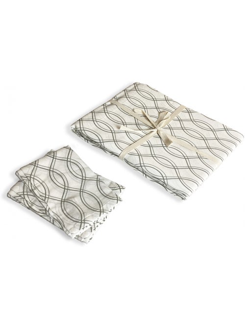 Mantel cuadrado estampado geométrico repelente al agua 140 x 140 cm - Future Home - Kiabi