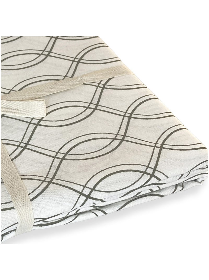 Mantel cuadrado estampado geométrico repelente al agua 140 x 140 cm - Future Home Blanco Negro Blanco - Kiabi