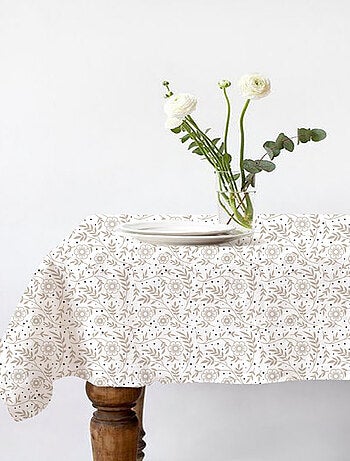 Mantel cuadrado floral resistente a las manchas y repelente al agua