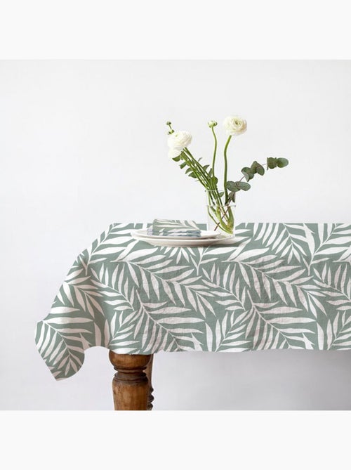 Mantel cuadrado VERA estampado follaje 140 x 140 cm, con 2 servilletas Future Home - Kiabi