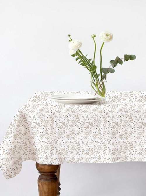 Mantel cuadrado 'VERONE' algodón 100% floral repelente al agua 140x140 Future Home - Kiabi
