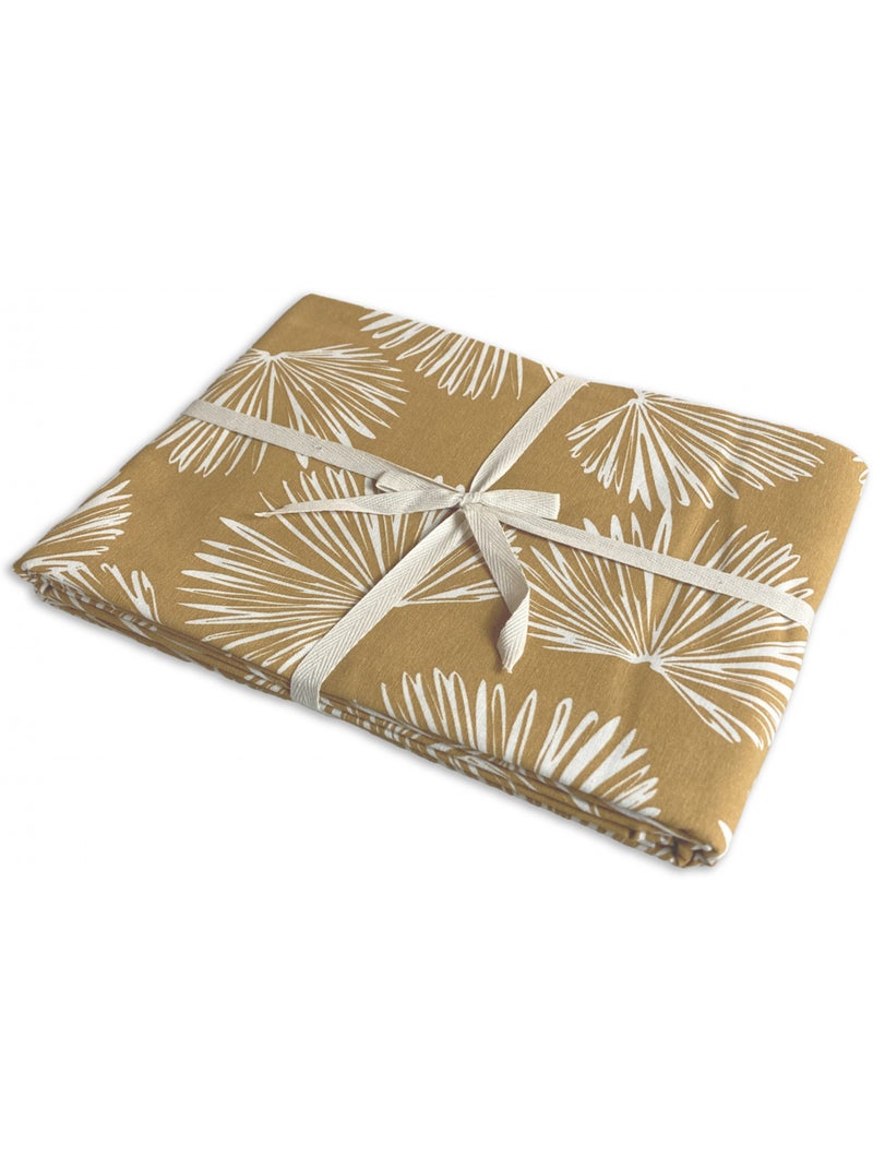 Mantel cuadrado «VIRGINIE» estampado vegetal repelente al agua – 100% algodón Future Home Mostaza - Kiabi