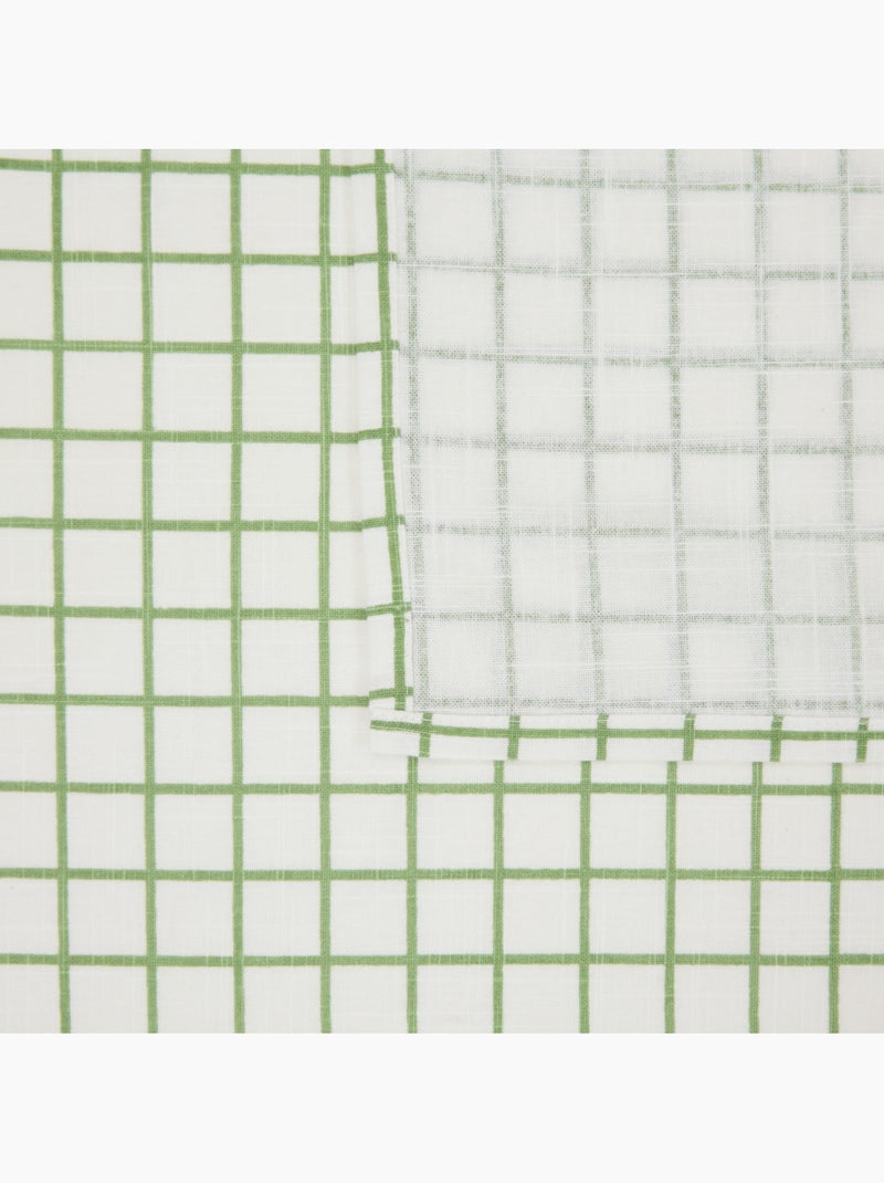 Mantel de cuadros de algodón, tratamiento hidrófugo Verde - Kiabi