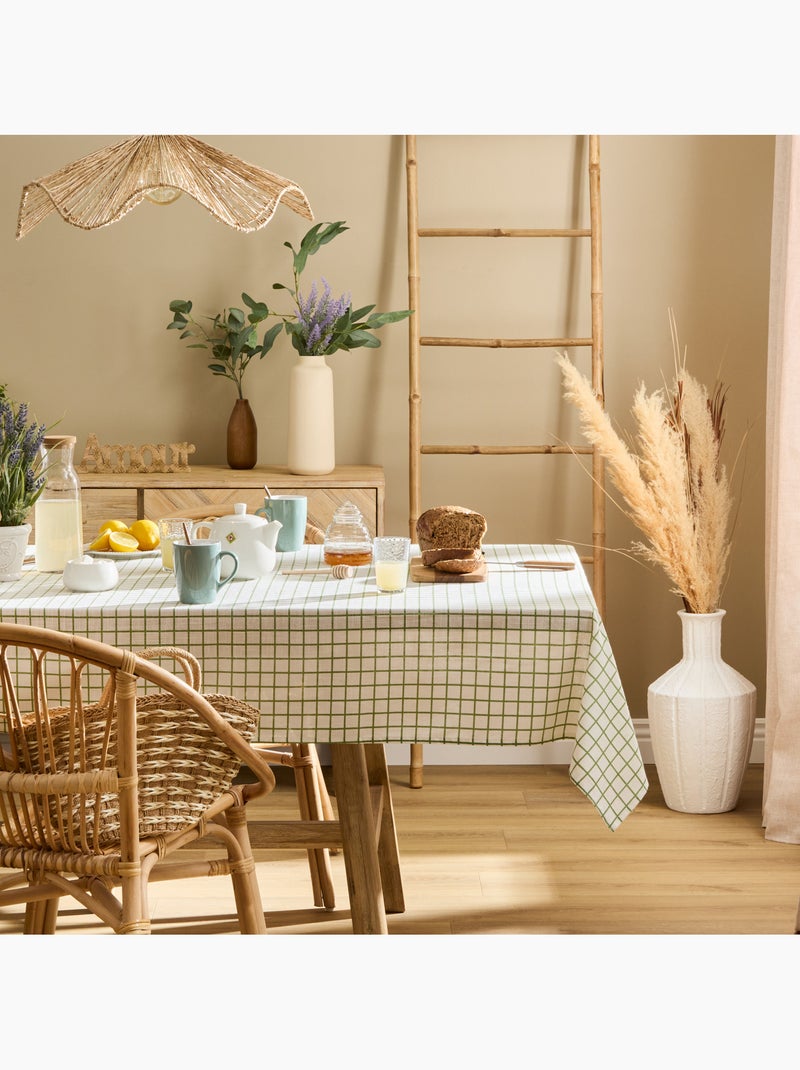 Mantel de cuadros de algodón, tratamiento hidrófugo Verde - Kiabi