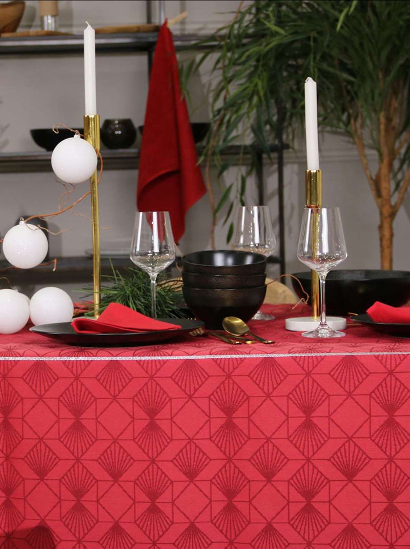 Mantel de Navidad rectangular bordado Rojo - Kiabi