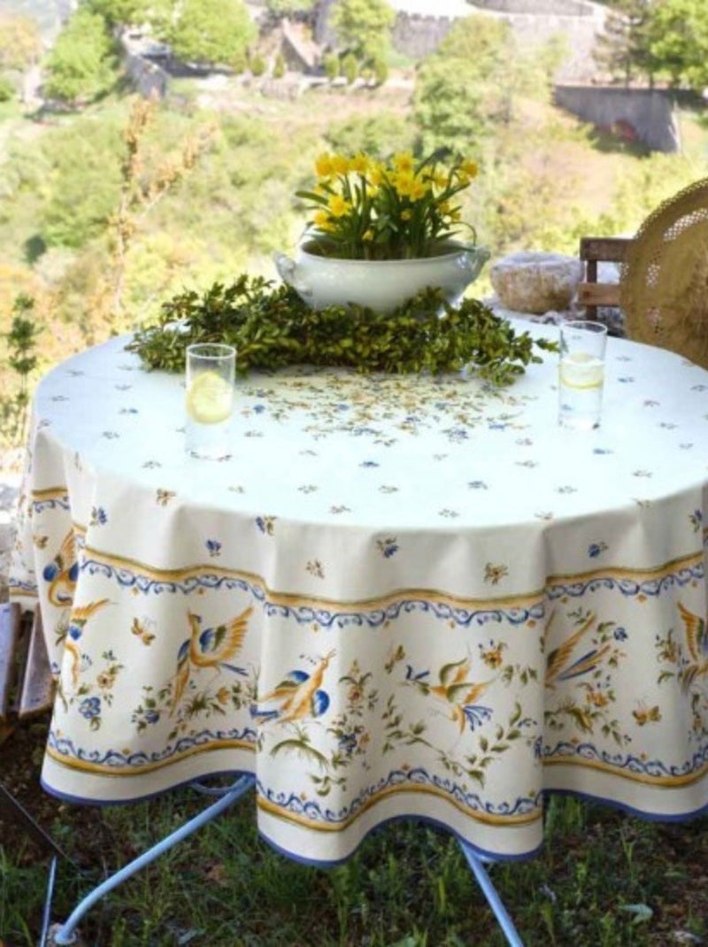 Mantel de Poliéster Moustier Bleu PROMO LINGE Blanco Beige Azul - Kiabi