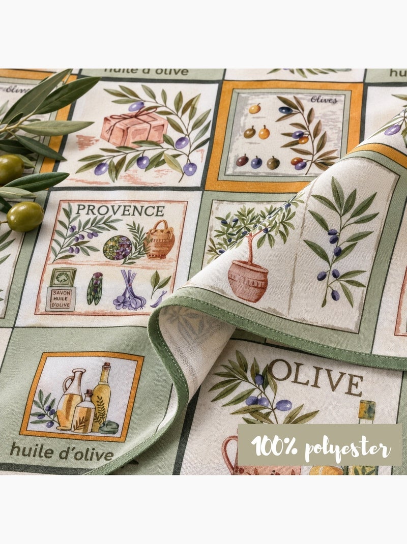 Mantel de poliéster oliviera promo linge Verde - Kiabi