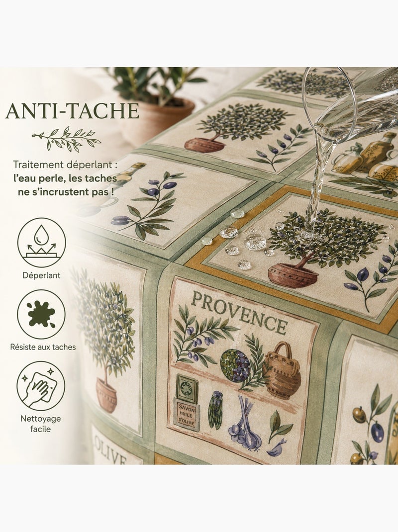 Mantel de poliéster oliviera promo linge Verde - Kiabi