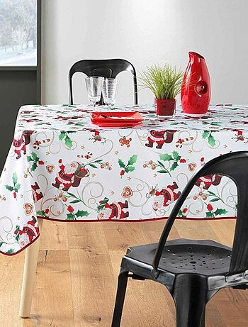 Mantel de Poliéster Père Noël Blanc PROMO LINGE