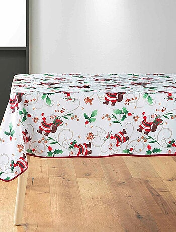 Mantel de Poliéster Père Noël Blanc PROMO LINGE