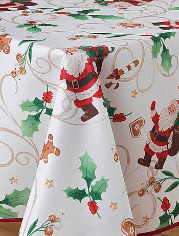 Mantel de Poliéster Père Noël Blanc PROMO LINGE