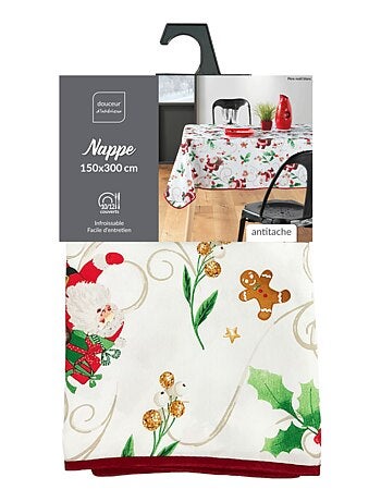 Mantel de Poliéster Père Noël Blanc PROMO LINGE