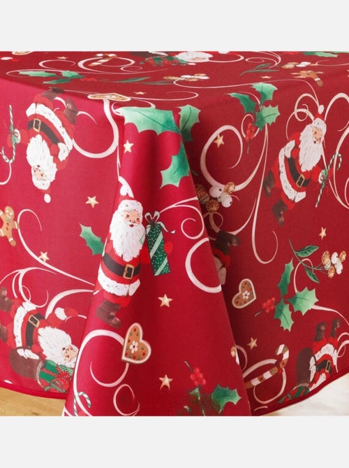Mantel de Poliéster Père Noël Rouge motif Houx PROMO LINGE - Kiabi