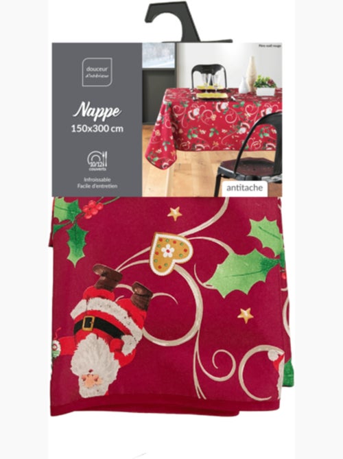 Mantel de Poliéster Père Noël Rouge motif Houx PROMO LINGE - Kiabi