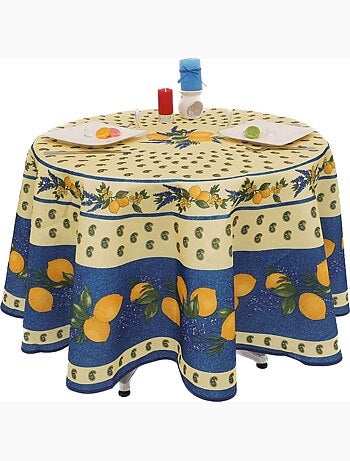 Mantel de poliéster provençale citron promo linge