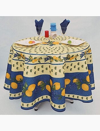 Mantel de poliéster provençale citron promo linge