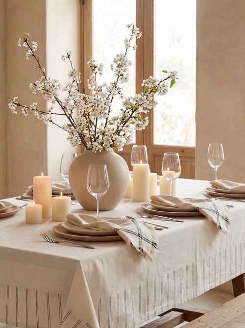 Mantel de rayas de algodón (150x300 cm) - Kiabi Home - Kiabi