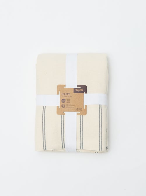 Mantel de rayas de algodón (150x300 cm) - Kiabi Home - Kiabi