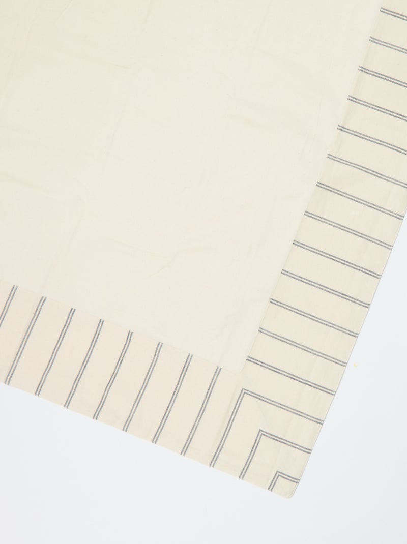 Mantel de rayas de algodón (150x300 cm) - Kiabi Home Beige - Kiabi