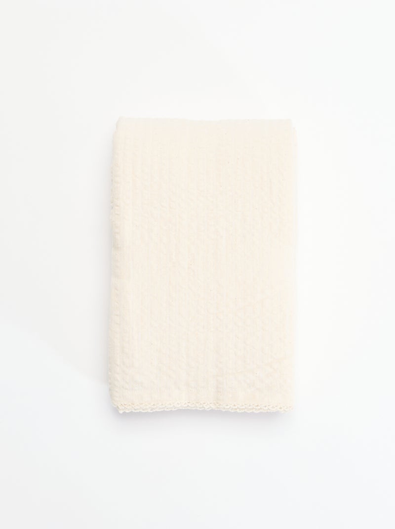 Mantel de tejido gofrado Beige - Kiabi