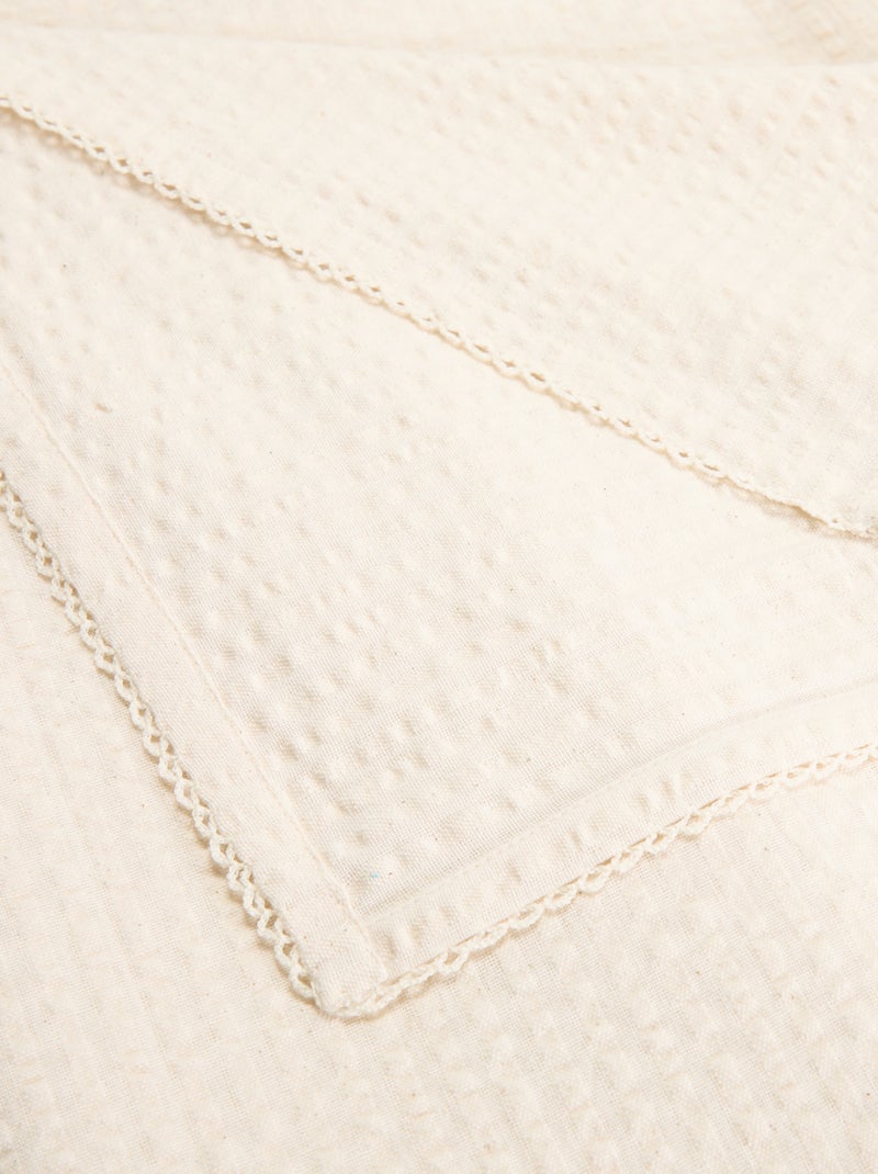 Mantel de tejido gofrado Beige - Kiabi