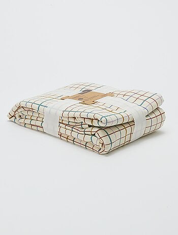 Mantel estampado de cuadros - 150 x 250 cm - Kiabi Home