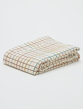 Mantel estampado de cuadros - 150 x 250 cm - Kiabi Home