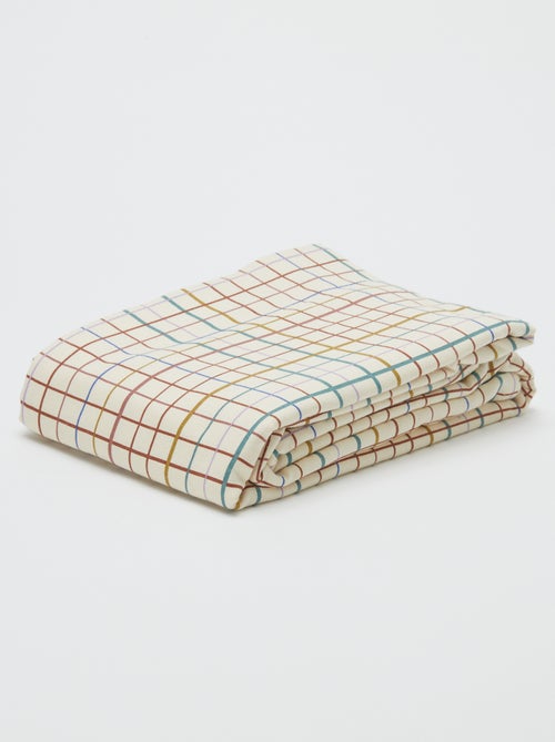 Mantel estampado de cuadros - 150 x 250 cm - Kiabi Home - Kiabi