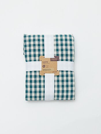 Mantel estampado de cuadros - 150 x 250 cm - Kiabi Home