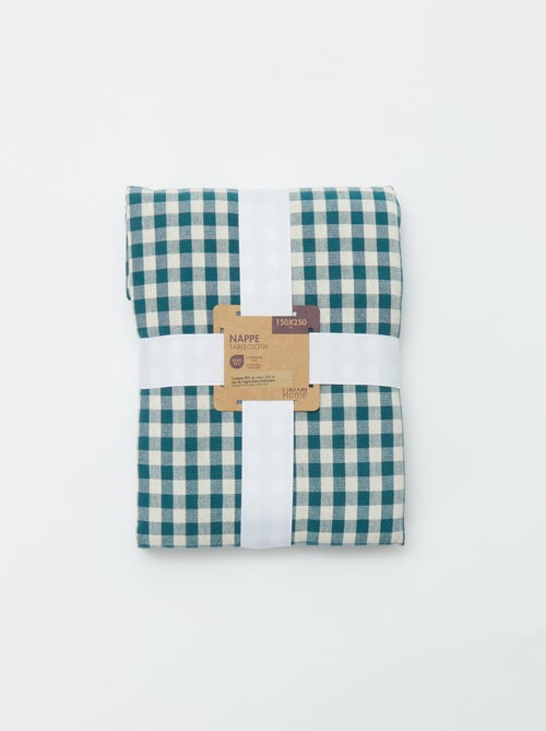 Mantel estampado de cuadros - 150 x 250 cm - Kiabi Home - Kiabi