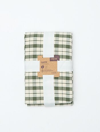 Mantel estampado de cuadros (150x150 cm) - Kiabi Home