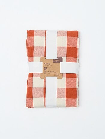 Mantel estampado de cuadros (150x150 cm) - Kiabi Home