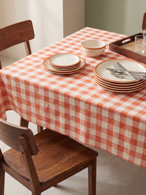 Mantel estampado de cuadros (150x150 cm) - Kiabi Home - Kiabi
