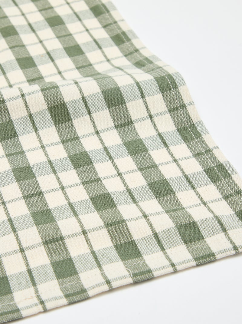 Mantel estampado de cuadros (150x200 cm) - Kiabi Home Kaki - Kiabi
