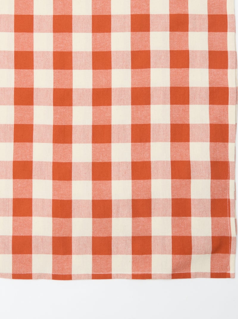 Mantel estampado de cuadros (150x200 cm) - Kiabi Home Naranja - Kiabi