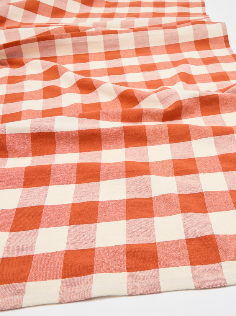 Mantel estampado de cuadros (150x200 cm) - Kiabi Home Naranja - Kiabi
