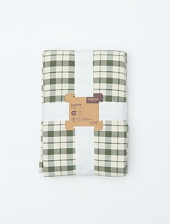 Mantel estampado de cuadros (150x250 cm) - Kiabi Home