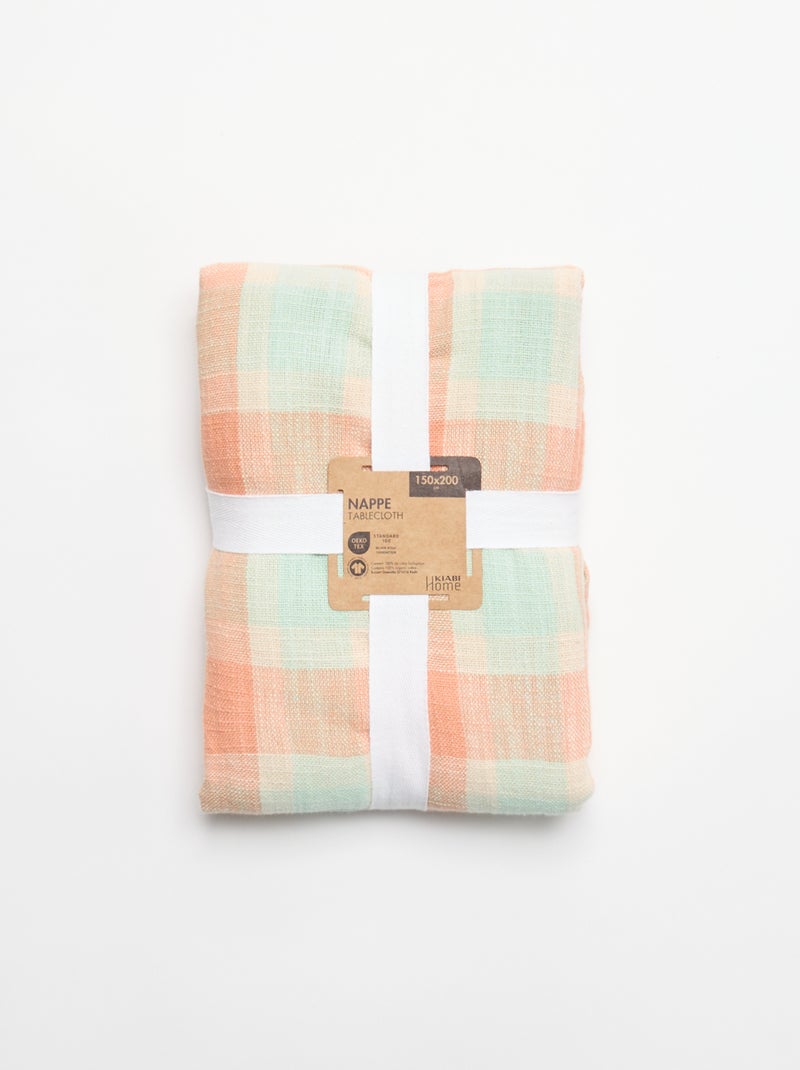 Mantel estampado de cuadros Naranja - Kiabi