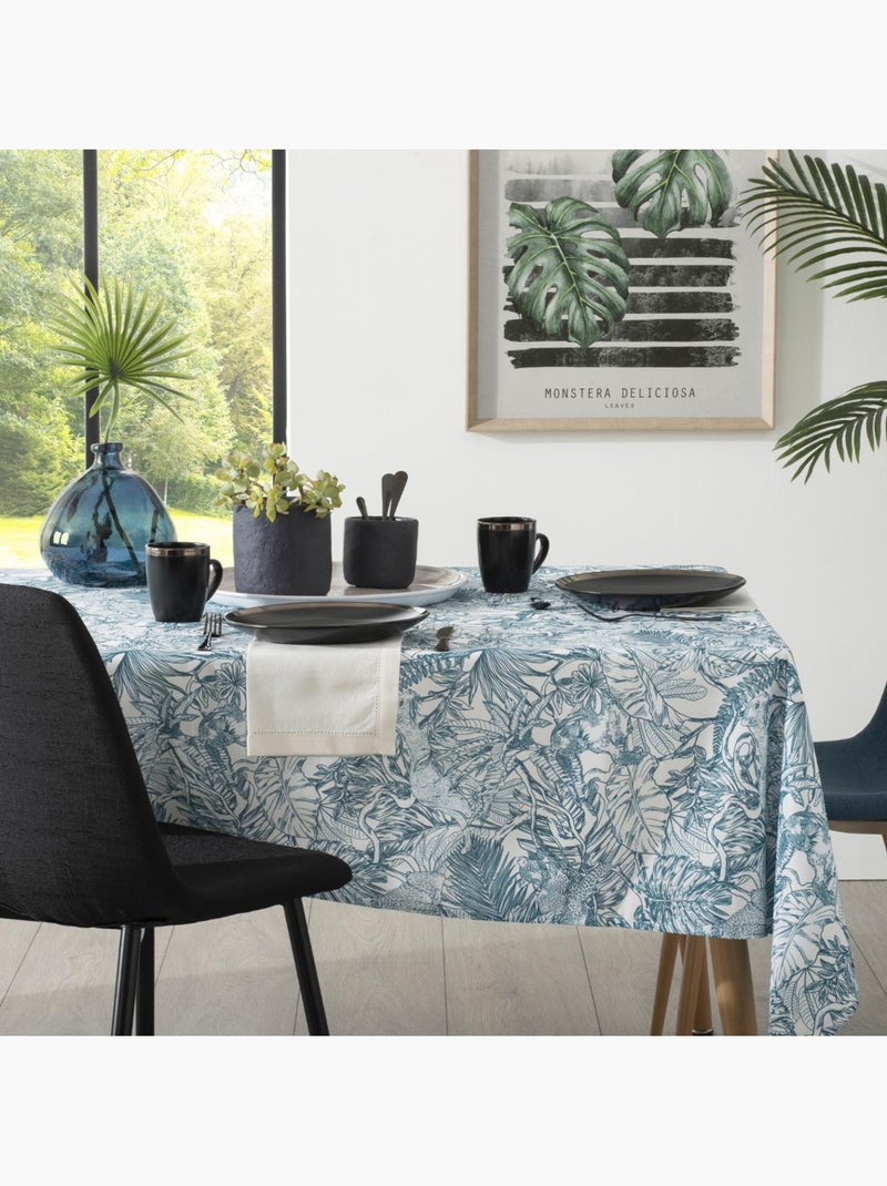 Mantel estampado jungla anti manchas Azul - Kiabi