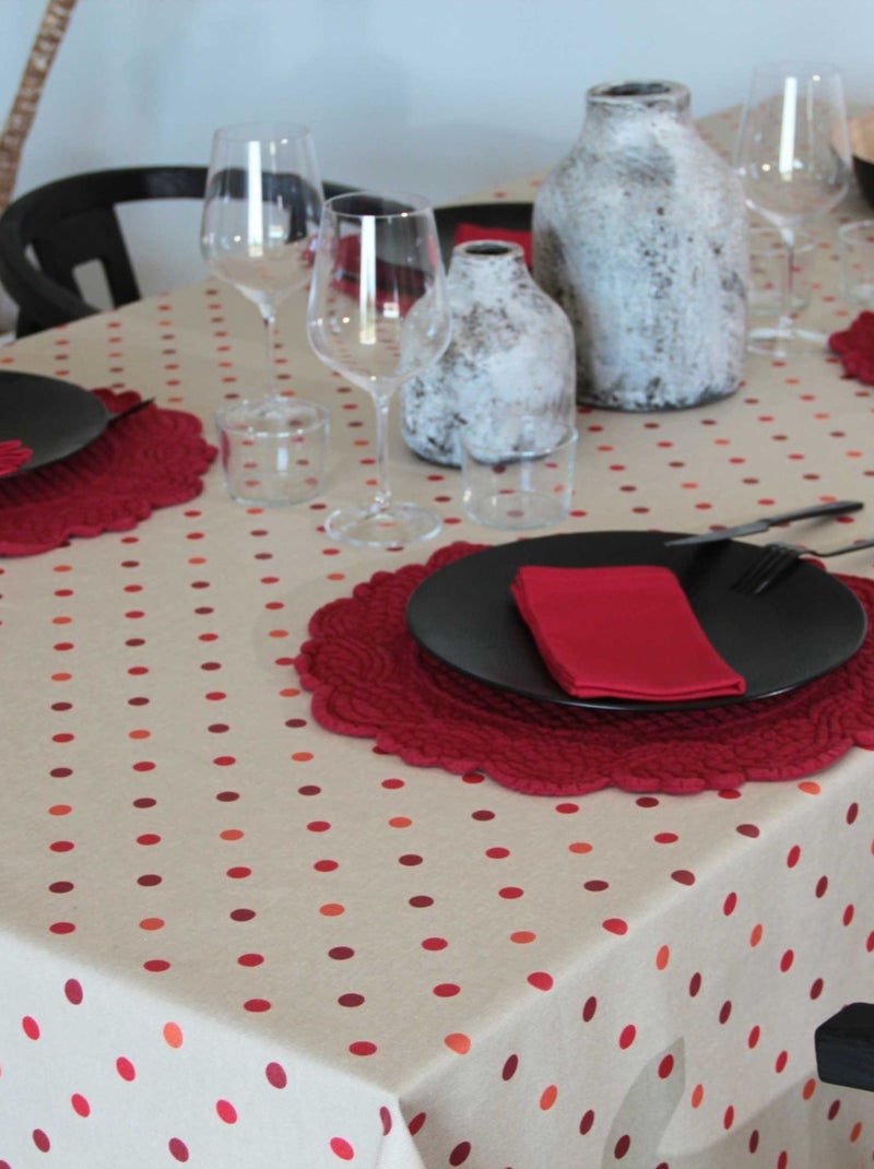 Mantel Estucado Redondo RONDE 155CM LORETTE ENDUIT Rojo - Kiabi