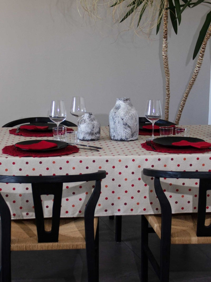 Mantel Estucado Redondo RONDE 155CM LORETTE ENDUIT Rojo - Kiabi