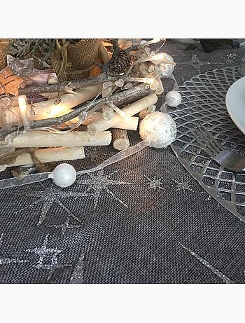 Mantel festivo con efecto de lona estrellada