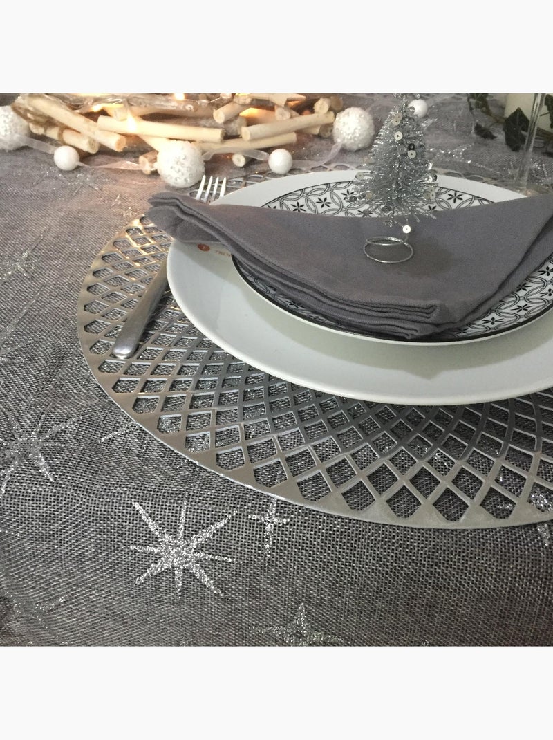 Mantel festivo con efecto de lona estrellada Gris - Kiabi