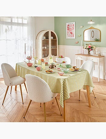 Mantel flor de rosa 250x150cm verde claro