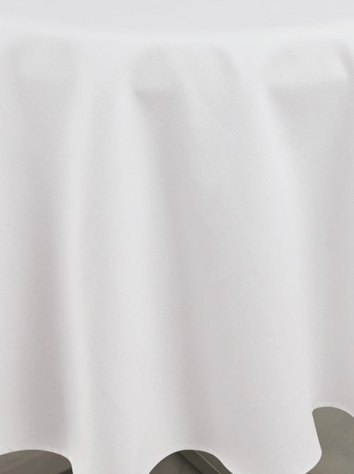 Mantel impermeable antimanchas efecto lino para mesa redonda - Kiabi