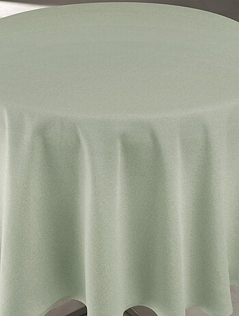 Mantel impermeable antimanchas efecto lino para mesa redonda