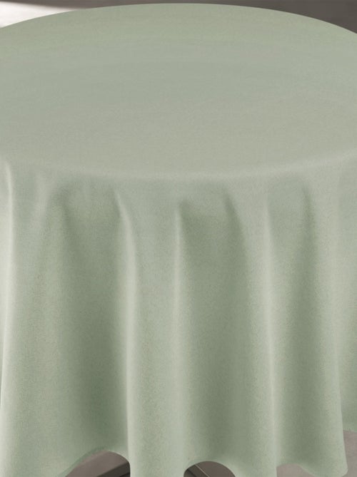 Mantel impermeable antimanchas efecto lino para mesa redonda - Kiabi