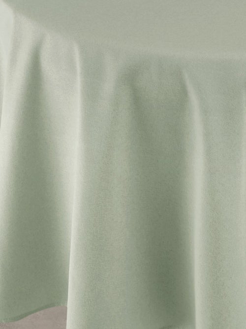 Mantel impermeable antimanchas efecto lino para mesa redonda - Kiabi